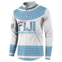 Custom Fiji Tapa Football Button Sweatshirt Go Bula Boy! LT14 - Polynesian Pride