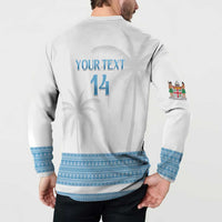 Custom Fiji Tapa Football Button Sweatshirt Go Bula Boy! LT14 - Polynesian Pride