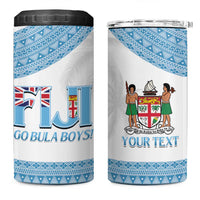 Custom Fiji Tapa Football 4 in 1 Can Cooler Tumbler Go Bula Boy! LT14 One Size: 16 oz White - Polynesian Pride