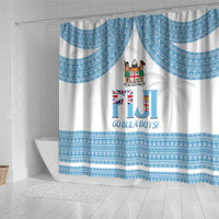 Custom Fiji Tapa Football Shower Curtain Go Bula Boy!