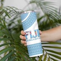 Custom Fiji Tapa Football Skinny Tumbler Go Bula Boy!