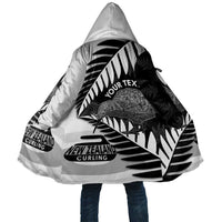 New Zealand Silver Fern Curling Personalised Cloak Aotearoa Kiwi Ponga Black White Version - Polynesian Pride