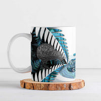 New Zealand Silver Fern Curling Personalised Ceramic Mug Aotearoa Kiwi Ponga Paua Shell Version - Polynesian Pride