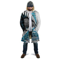 New Zealand Silver Fern Curling Personalised Cloak Aotearoa Kiwi Ponga Paua Shell Version - Polynesian Pride