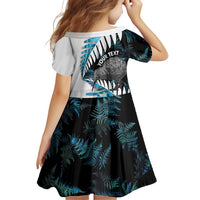 New Zealand Silver Fern Curling Personalised Family Matching Puletasi and Hawaiian Shirt Aotearoa Kiwi Ponga Paua Shell Version - Polynesian Pride