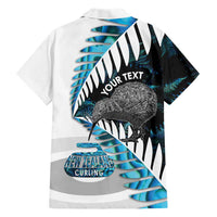 New Zealand Silver Fern Curling Personalised Hawaiian Shirt Aotearoa Kiwi Ponga Paua Shell Version - Polynesian Pride