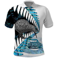 New Zealand Silver Fern Curling Personalised Polo Shirt Aotearoa Kiwi Ponga Paua Shell Version - Polynesian Pride