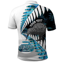 New Zealand Silver Fern Curling Personalised Polo Shirt Aotearoa Kiwi Ponga Paua Shell Version - Polynesian Pride