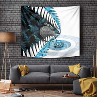 New Zealand Silver Fern Curling Personalised Tapestry Aotearoa Kiwi Ponga Paua Shell Version - Polynesian Pride