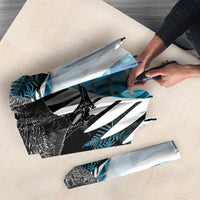 New Zealand Silver Fern Curling Personalised Umbrella Aotearoa Kiwi Ponga Paua Shell Version - Polynesian Pride
