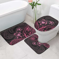 Pink Black Polynesia Floral Sea Turtle Bathroom Set - Polynesian Pride