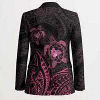 Pink Black Polynesia Floral Sea Turtle Blazer - Polynesian Pride