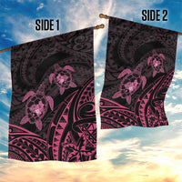 Pink Black Polynesia Floral Sea Turtle Garden Flag LT14 - Polynesian Pride