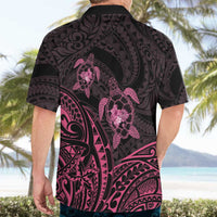 Pink Black Polynesia Floral Sea Turtle Hawaiian Shirt - Polynesian Pride