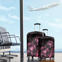 Pink Black Polynesia Floral Sea Turtle Luggage Cover LT14 - Polynesian Pride