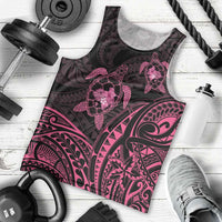 Pink Black Polynesia Floral Sea Turtle Men Tank Top - Polynesian Pride