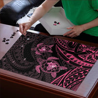 Pink Black Polynesia Floral Sea Turtle Puzzle LT14 - Polynesian Pride