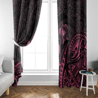 Pink Black Polynesia Floral Sea Turtle Window Curtain LT14 - Polynesian Pride