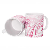 Pink White Polynesia Floral Sea Turtle Ceramic Mug - Polynesian Pride