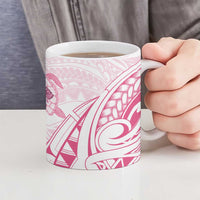 Pink White Polynesia Floral Sea Turtle Ceramic Mug - Polynesian Pride