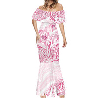 Pink White Polynesia Floral Sea Turtle Mermaid Dress LT14 - Polynesian Pride