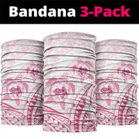 Pink White Polynesia Floral Sea Turtle Neck Gaiter - Polynesian Pride
