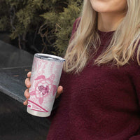 Pink White Polynesia Floral Sea Turtle Tumbler Cup LT14 - Polynesian Pride