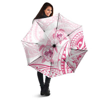 Pink White Polynesia Floral Sea Turtle Umbrella - Polynesian Pride