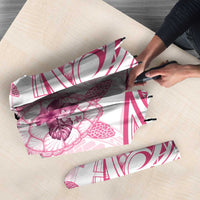 Pink White Polynesia Floral Sea Turtle Umbrella - Polynesian Pride