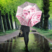 Pink White Polynesia Floral Sea Turtle Umbrella - Polynesian Pride