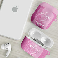 Custom New Zealand Silver Fern Rugby 2025 AirPods Case All Black Aotearoa Maori Pink LT14 - Polynesian Pride