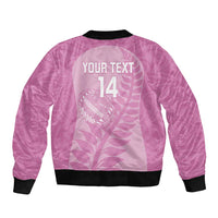 Custom New Zealand Silver Fern Rugby 2025 Bomber Jacket All Black Aotearoa Maori Pink LT14 - Polynesian Pride