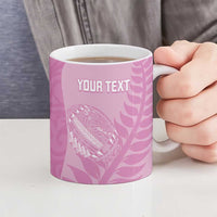 Custom New Zealand Silver Fern Rugby 2025 Ceramic Mug All Black Aotearoa Maori Pink - Polynesian Pride