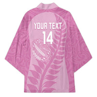 Custom New Zealand Silver Fern Rugby 2025 Kimono All Black Aotearoa Maori Pink - Polynesian Pride