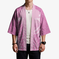 Custom New Zealand Silver Fern Rugby 2025 Kimono All Black Aotearoa Maori Pink - Polynesian Pride