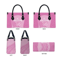 Custom New Zealand Silver Fern Rugby 2025 Leather Bag All Black Aotearoa Maori Pink - Polynesian Pride