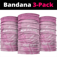 Custom New Zealand Silver Fern Rugby 2025 Neck Gaiter All Black Aotearoa Maori Pink - Polynesian Pride