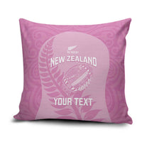 Custom New Zealand Silver Fern Rugby 2025 Pillow Cover All Black Aotearoa Maori Pink - Polynesian Pride