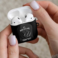 Custom New Zealand Silver Fern Rugby 2025 AirPods Case Go Champions Aotearoa Maori Black LT14 - Polynesian Pride