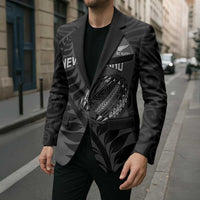 Custom New Zealand Silver Fern Rugby 2025 Blazer Go Champions Aotearoa Maori Black - Polynesian Pride