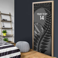 Custom New Zealand Silver Fern Rugby 2025 Door Cover Go Champions Aotearoa Maori Black - Polynesian Pride