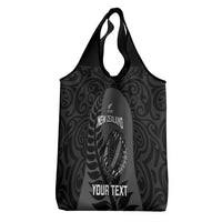 Custom New Zealand Silver Fern Rugby 2025 Grocery Bag Go Champions Aotearoa Maori Black LT14 - Polynesian Pride