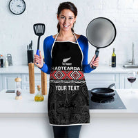 Custom New Zealand Silver Fern Rugby Apron All Black Maori Taniko Pattern - Polynesian Pride