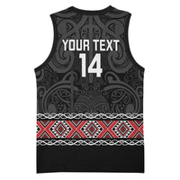 Custom New Zealand Silver Fern Rugby Basketball Jersey All Black Maori Taniko Pattern - Polynesian Pride