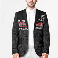 Custom New Zealand Silver Fern Rugby Blazer All Black Maori Taniko Pattern - Polynesian Pride
