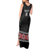 Custom New Zealand Silver Fern Rugby Tank Maxi Dress All Black Maori Taniko Pattern