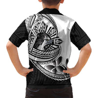 Philippines Eagle Sun Kid Hawaiian Shirt Filipino Agila Polynesian Tattoo Black Color