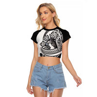 Philippines Eagle Sun Raglan Cropped T Shirt Filipino Agila Polynesian Tattoo Black Color