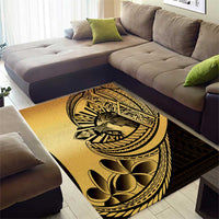 Philippines Eagle Sun Area Rug Filipino Agila Polynesian Tattoo Gold Color
