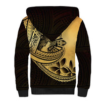 Philippines Eagle Sun Sherpa Hoodie Filipino Agila Polynesian Tattoo Gold Color